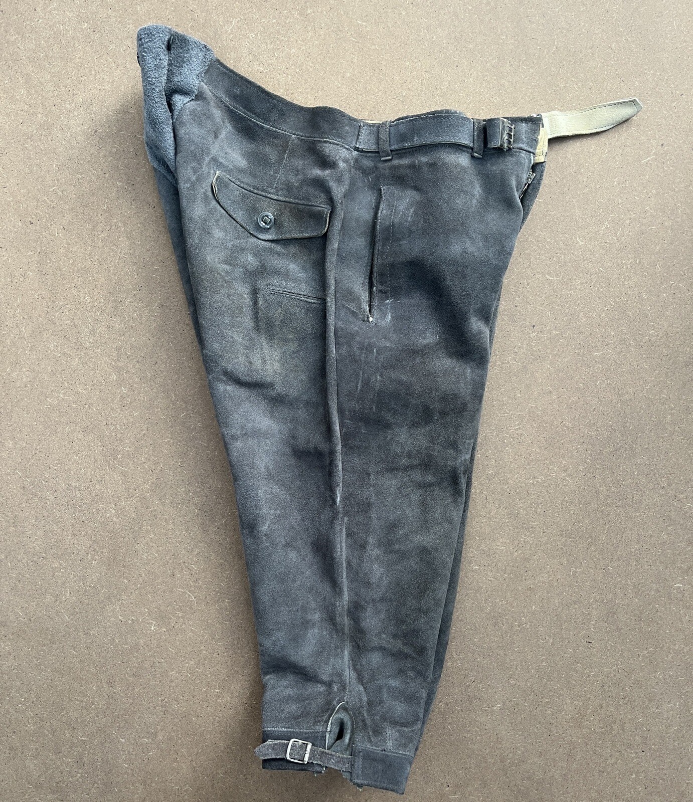 Vintage Lederhosen Leather Pants No Size Tag Zipper And belt