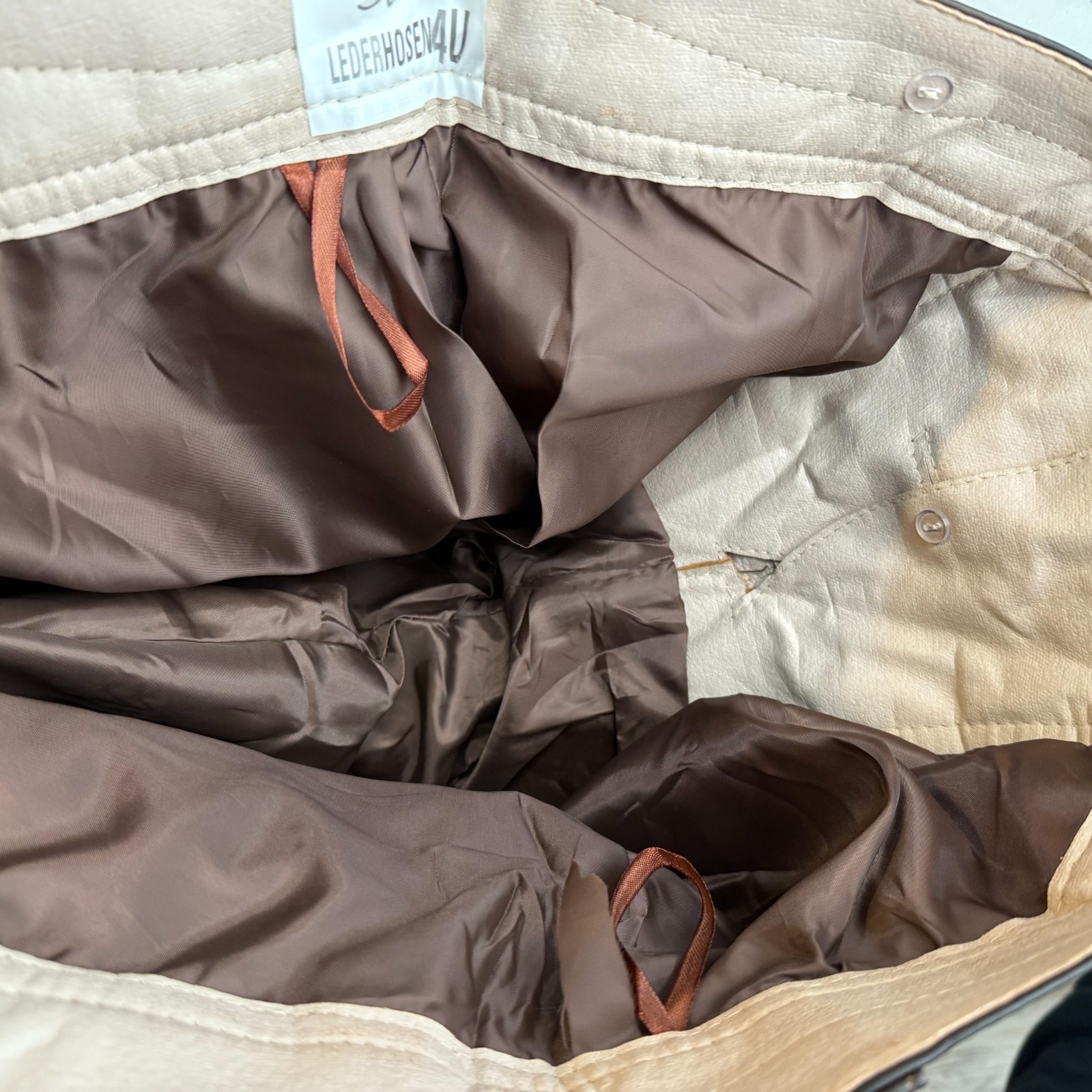 Lederhosen4U Men’s Size 38″ 54cm Leather Lederhosen Shorts Brown Oktoberfest