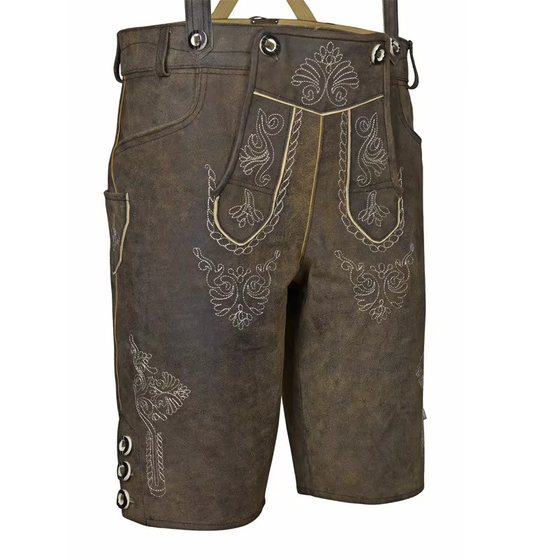 10 Pants Custom Made Mens Bavarian Leather Short Trachten Lederhosen Trousers