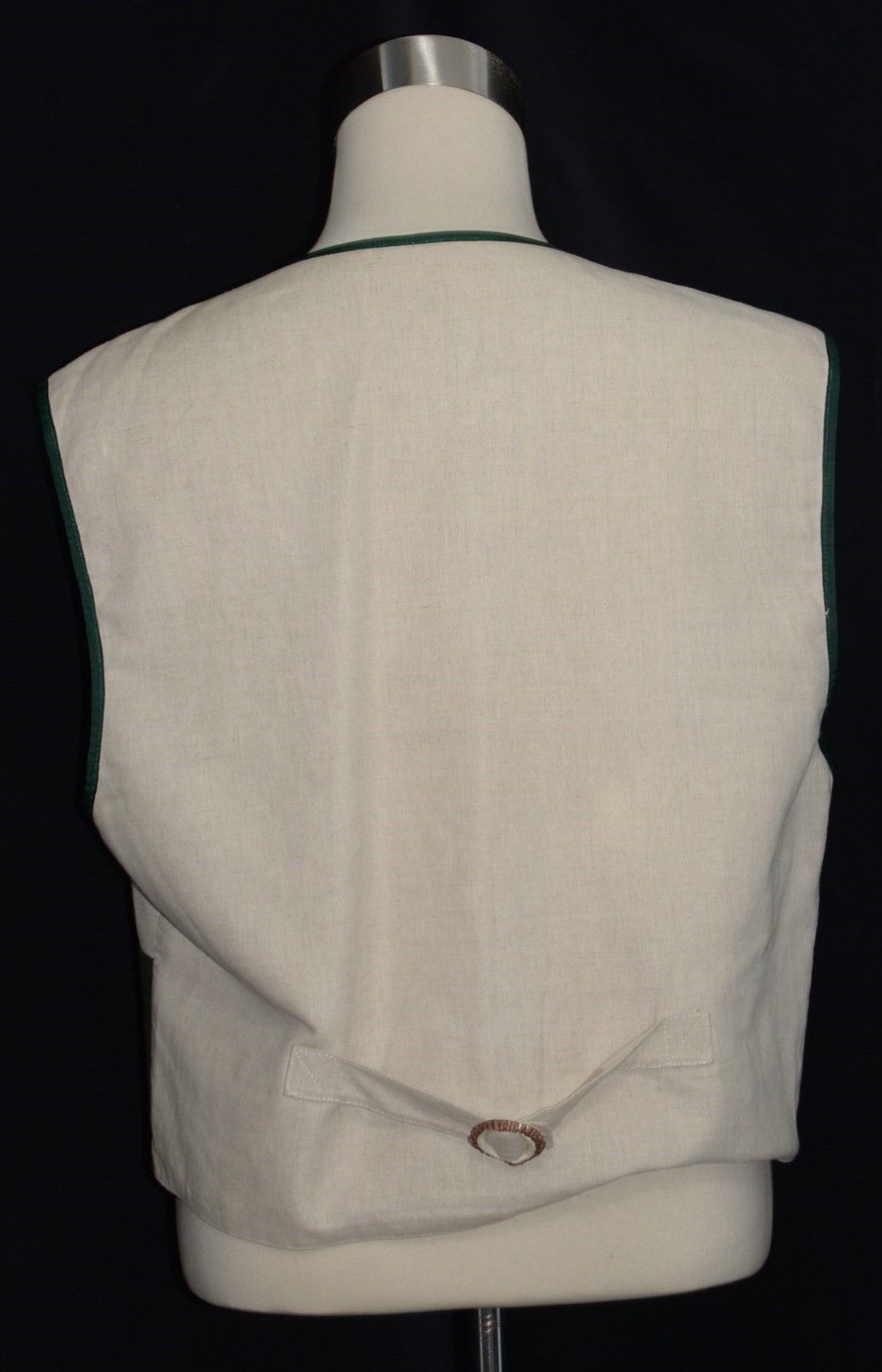 ALPHORN LINEN COTTON German VEST Waist Coat Men Lederhosen Summer Jacket C46″ L