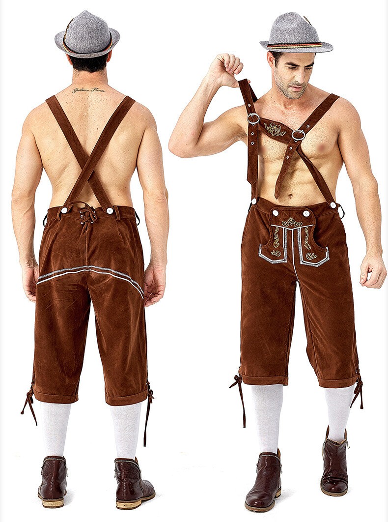 TRADITIONAL MENS BAVARIAN LEDERHOSEN OKTOBERFEST LEDERHOSEN GERMAN SUSPENDER