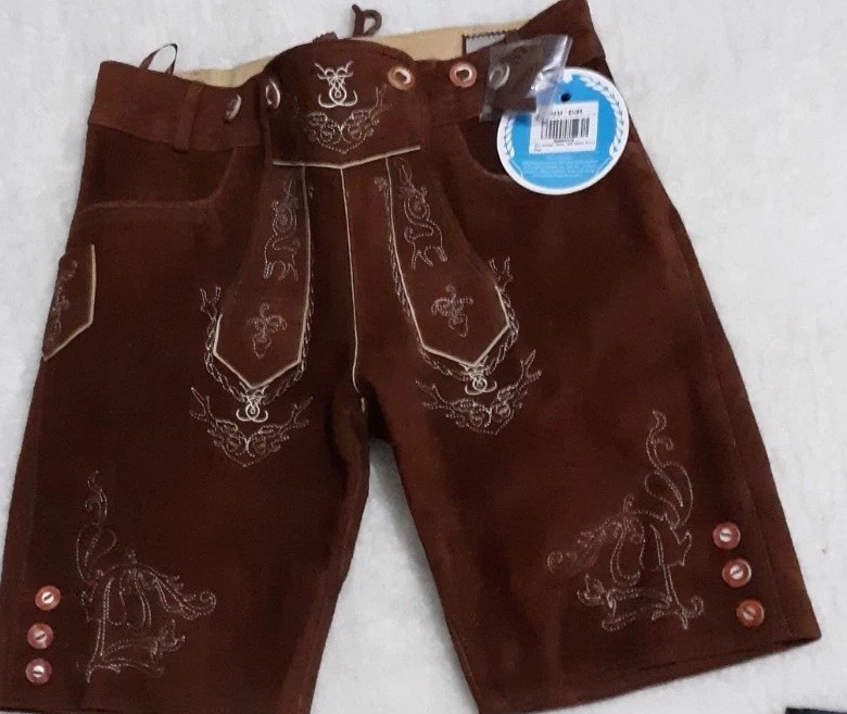 1 Pair Of Chocolate Brown Suede Schoneberger Trachten Couture Short Set