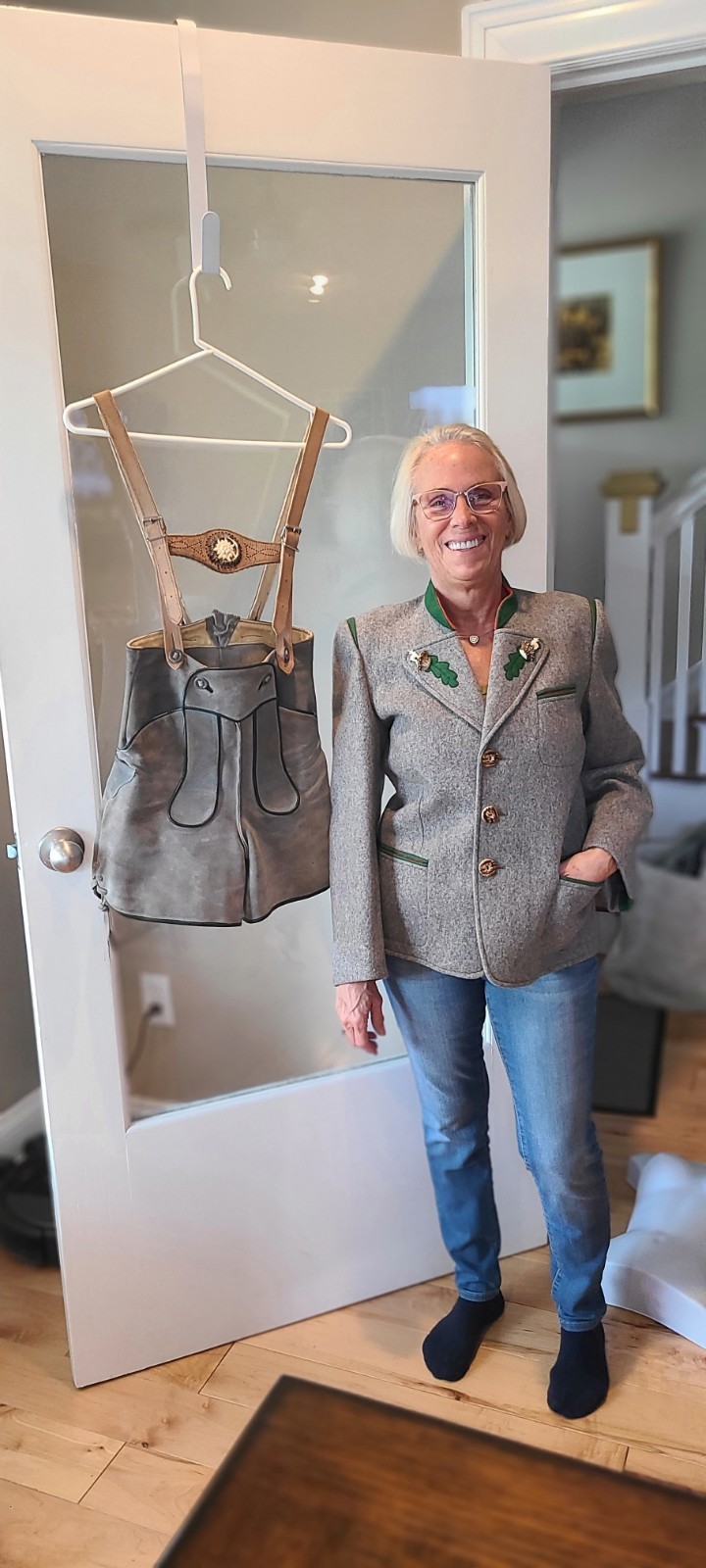 Vintage 1950s Germany Lederhosen & Wool Loden Jacket