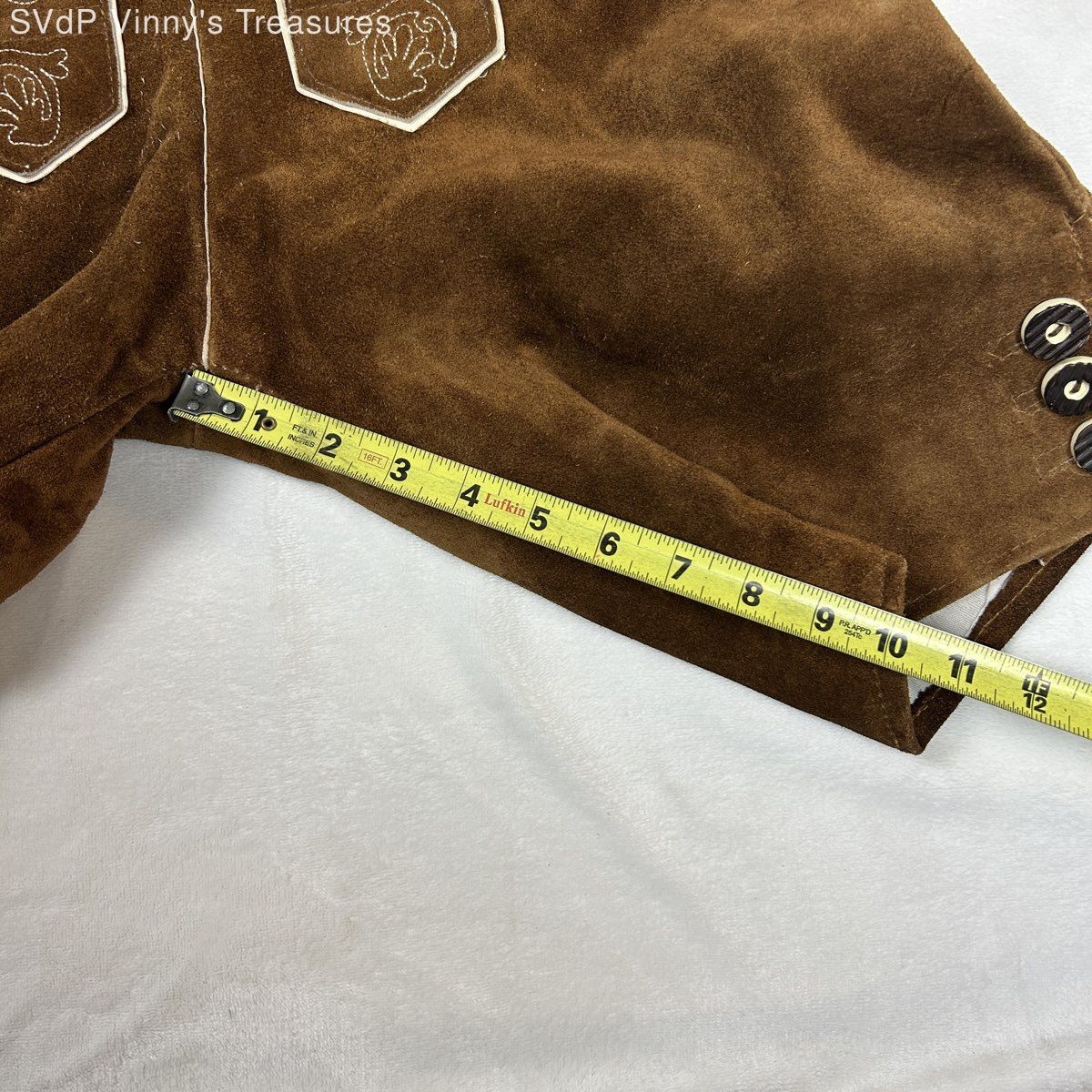 Vintage Edelnice Genuine Leather Embroidered Lederhosen Trachtenmode Sz 46
