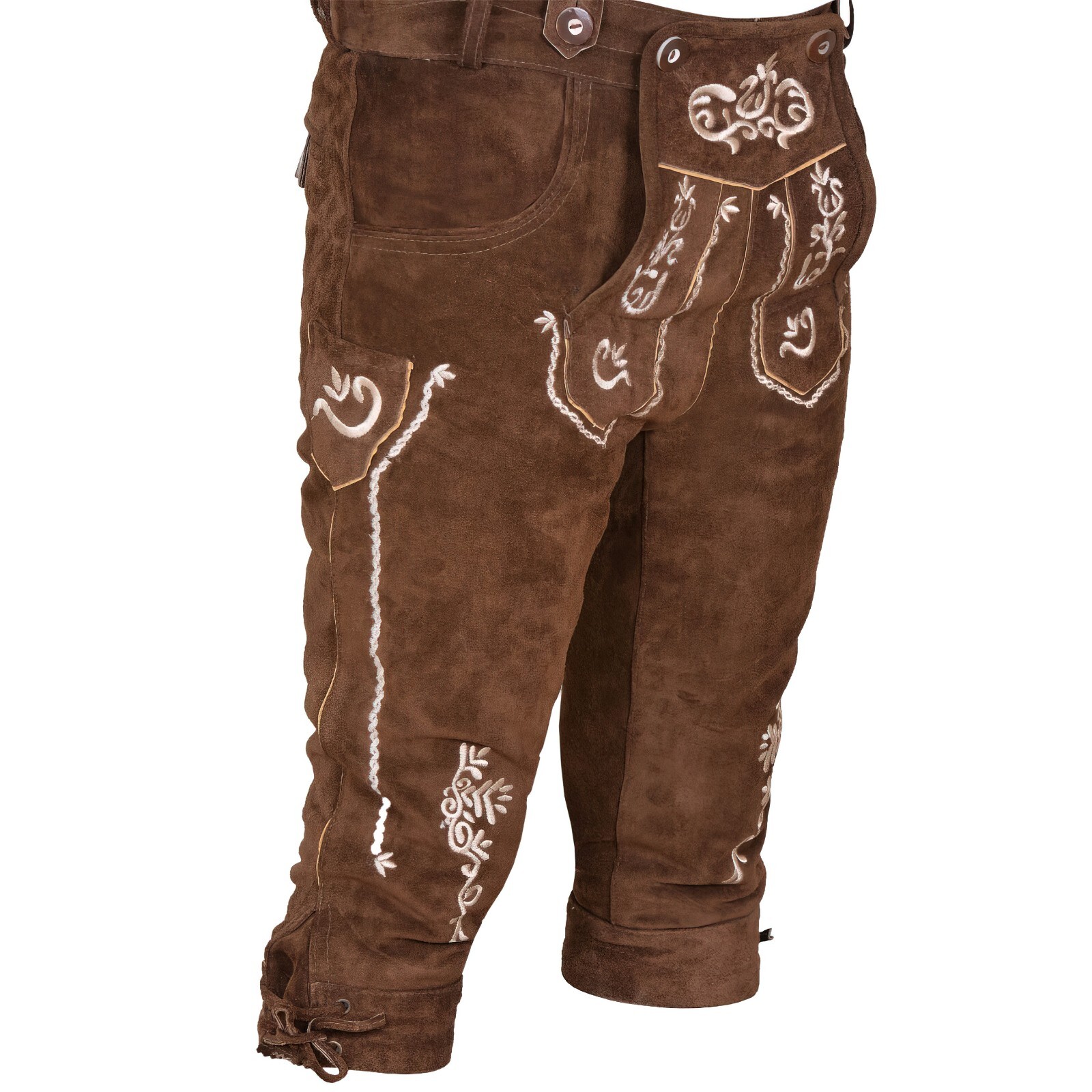 Men’s Bavarian Tratchen Lederhosen Pant German Oktoberfest Suede Leather Pants