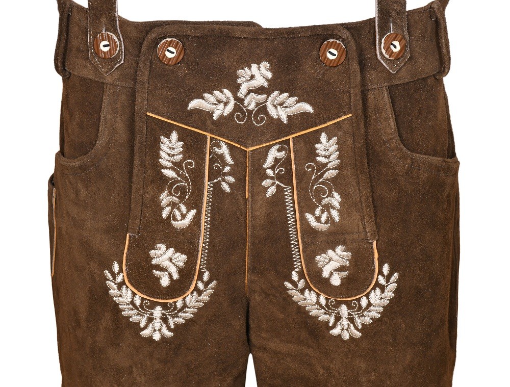 Oktoberfest Bavarian Lederhosen Real Leather Brown Matching long Short German