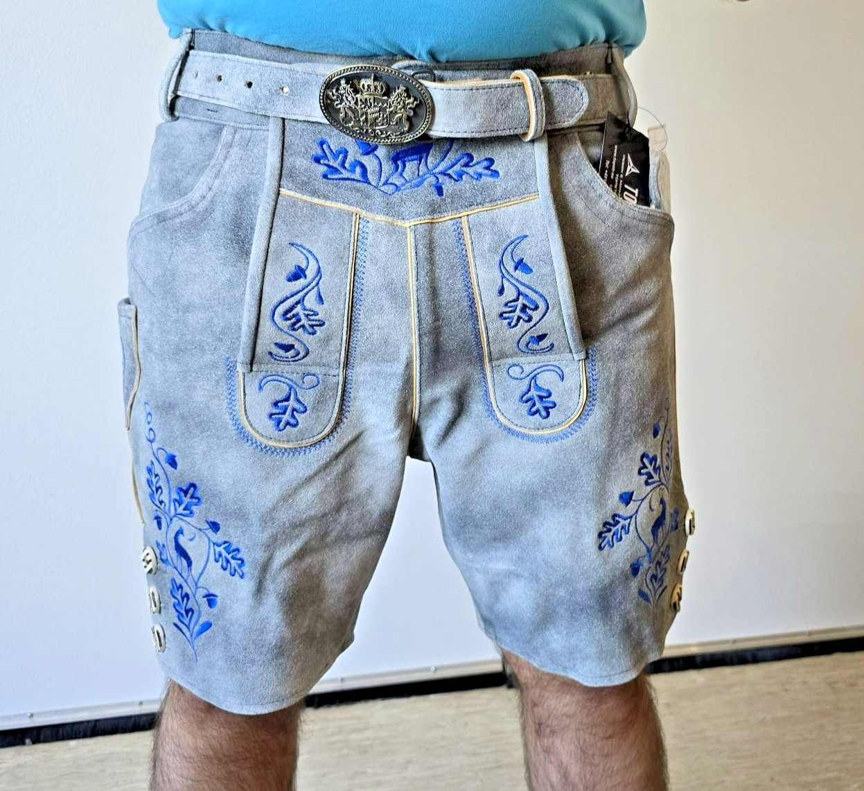 Lederhosen Men’s Short Costume Lederhosen Oktoberfest Lederhosen + Belt Size 46-64