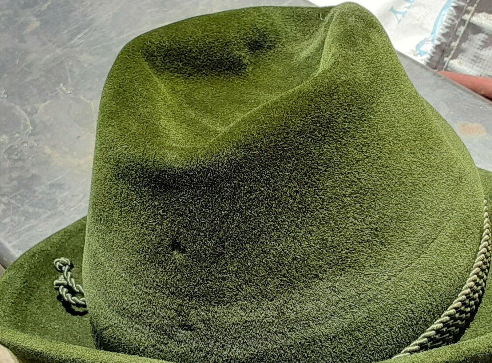 VINTAGE GERMAN GREEN Bavarian INNSBRUCK Mountain HAT by COLLINS SOUCZEK 61w6