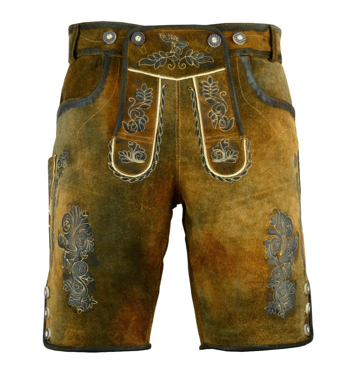 Premium Suede Leather Oktoberfest German Bavarian Lederhosen Shorts Trachten