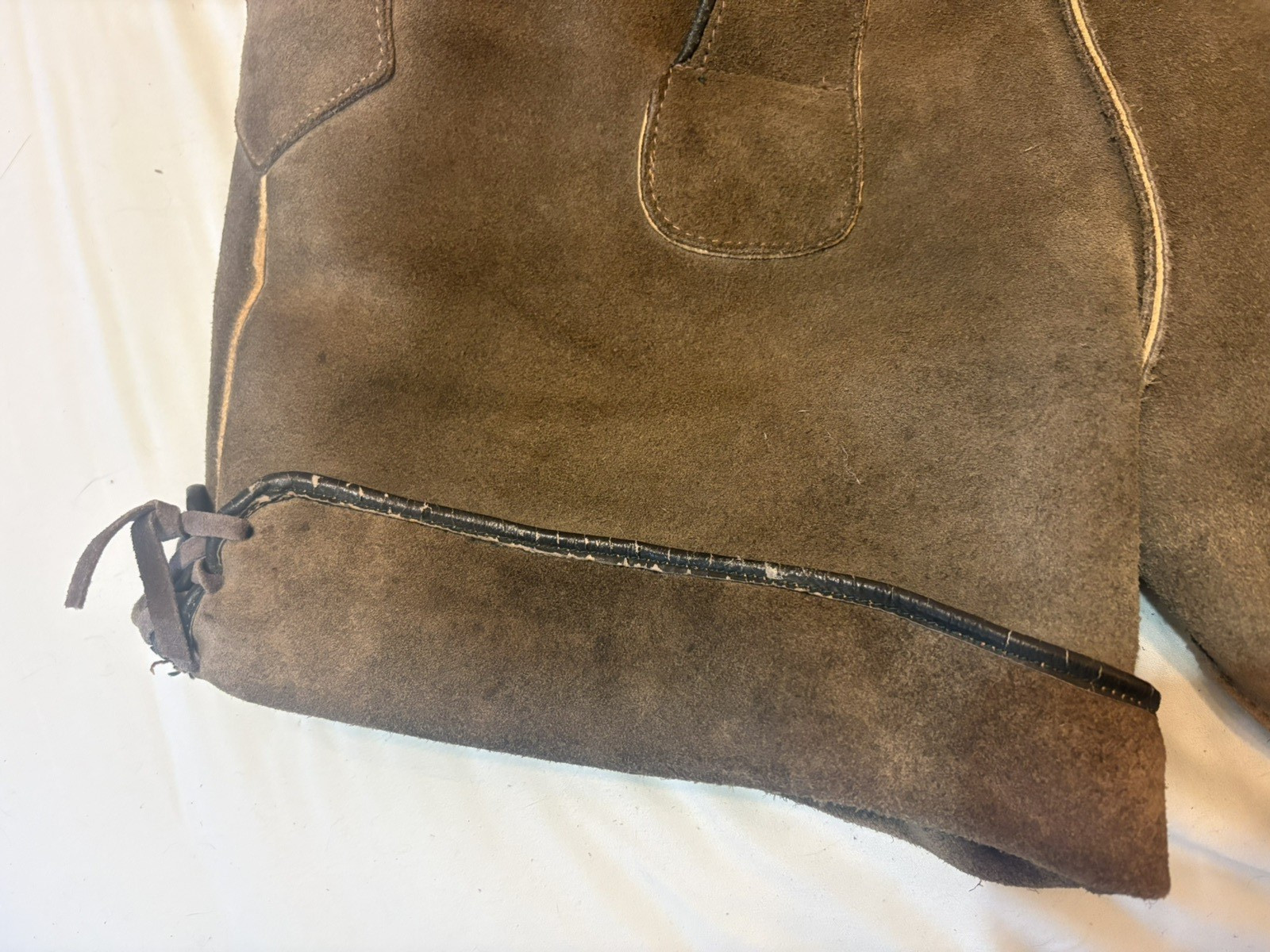 Vintage Men’s Bergfreund Suede Lederhosen Oktoberfest Loden green sz 48 1960s