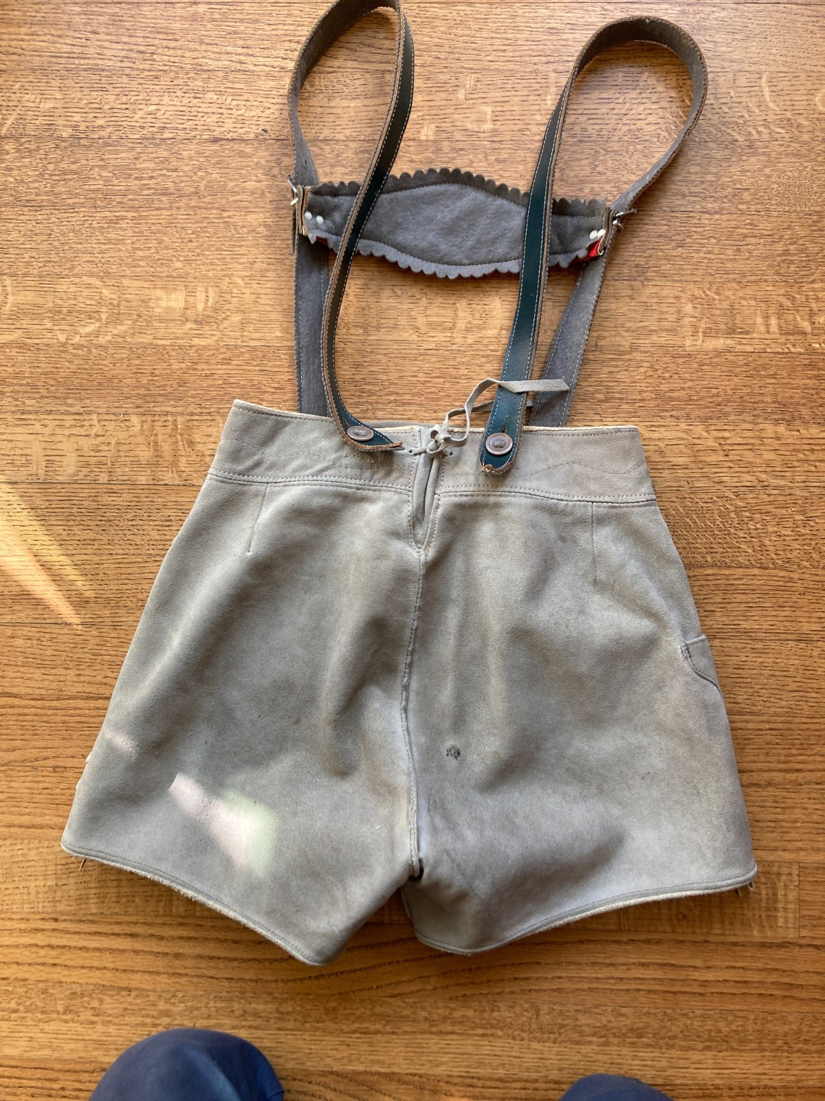 Lederhosen Boys size. Vintage Gray Leather