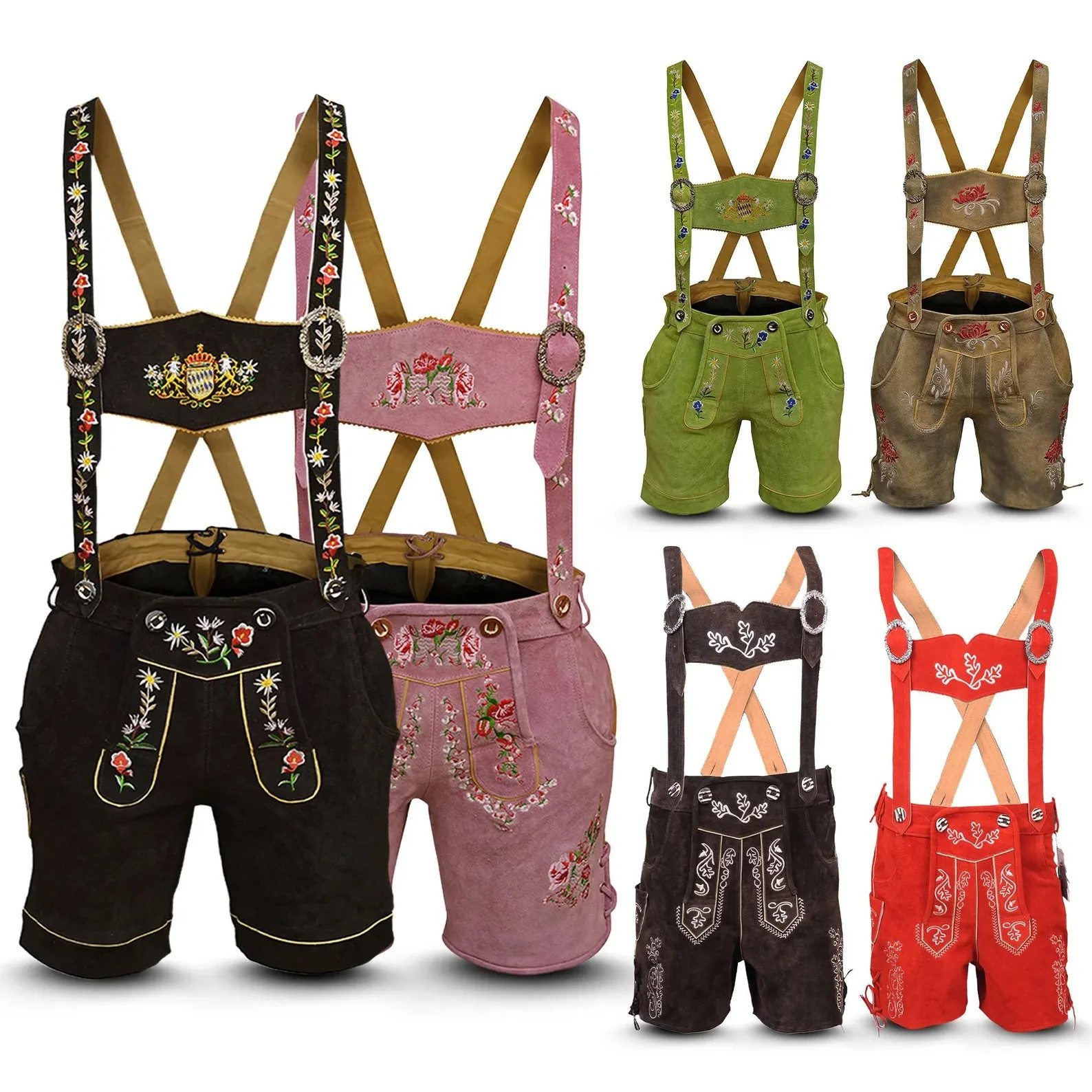 Womens Lederhosen Shorts Suede Leather | Oktoberfest Costume for Women | German