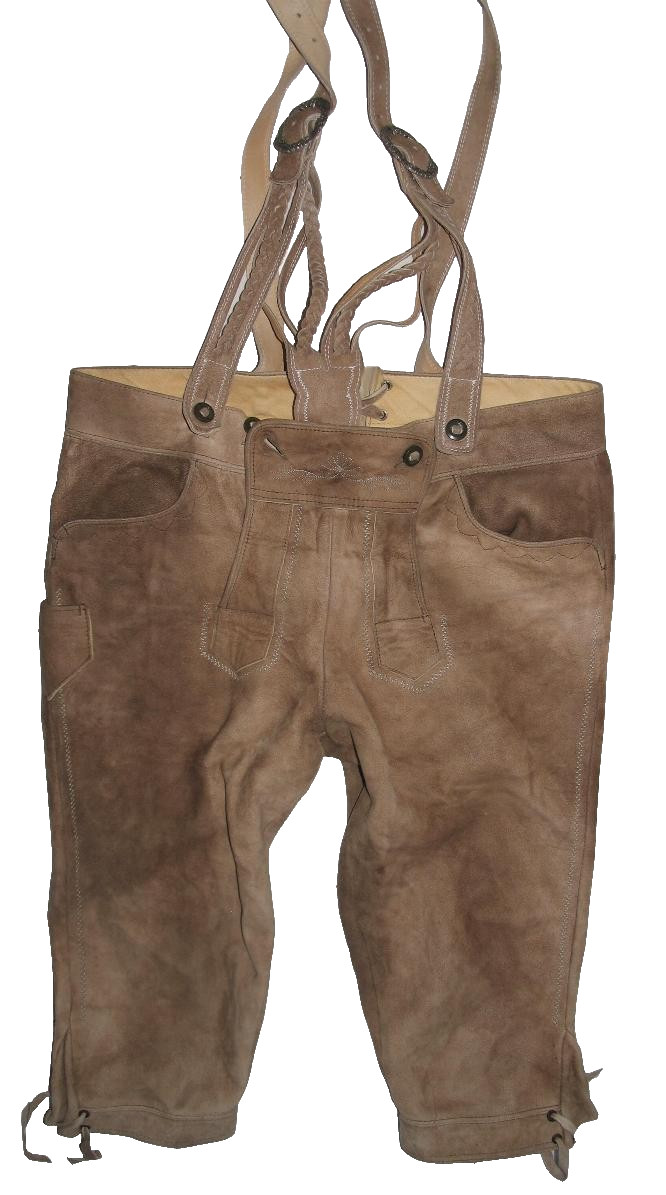 Distler – Men’sCostume/Traditional Costume Kniebund- Leather Pants IN Khaki Size
