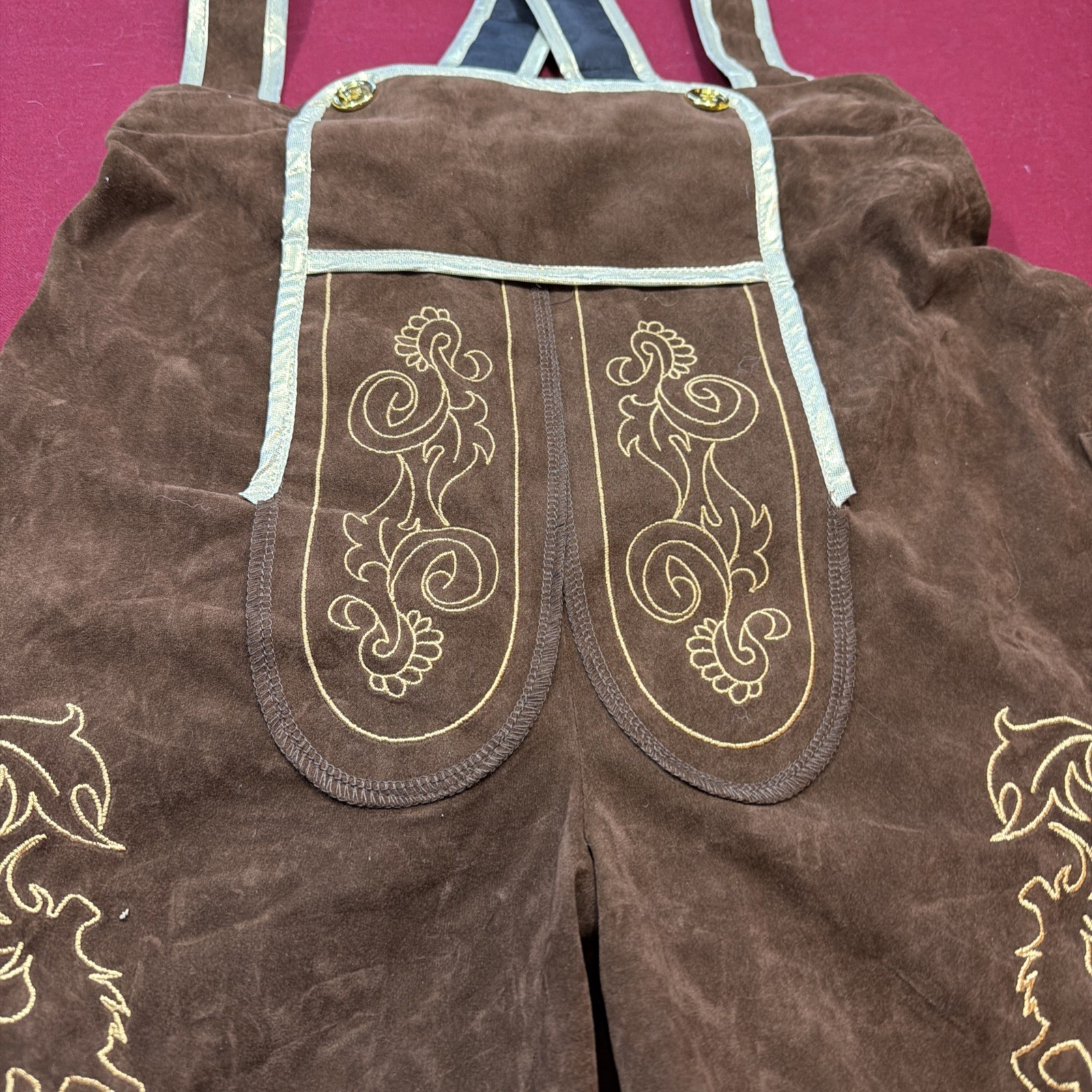 Lederhosen Men’s S Bavarian Faux Leather Shorts/Suspenders Oktoberfest Overalls