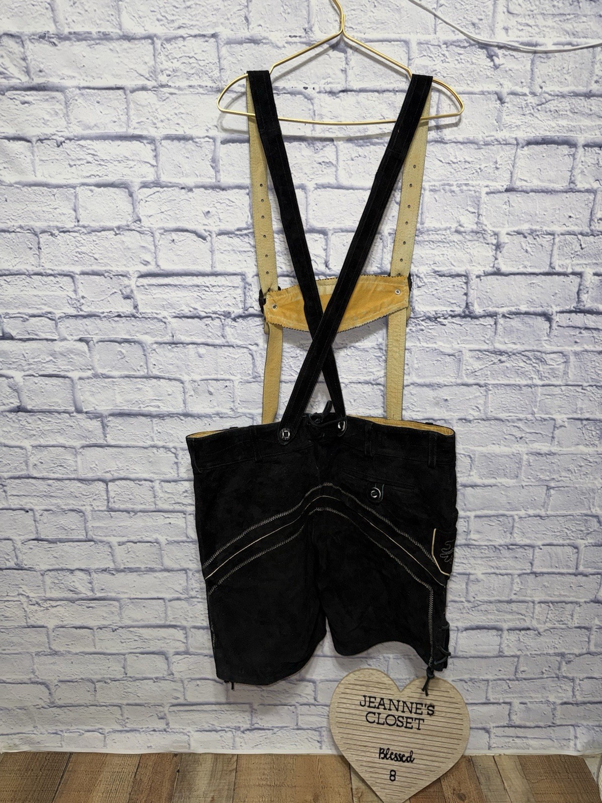 Gaudi Leathers Oktoberfest Costume Traditional German Lederhosen Size 56 Black