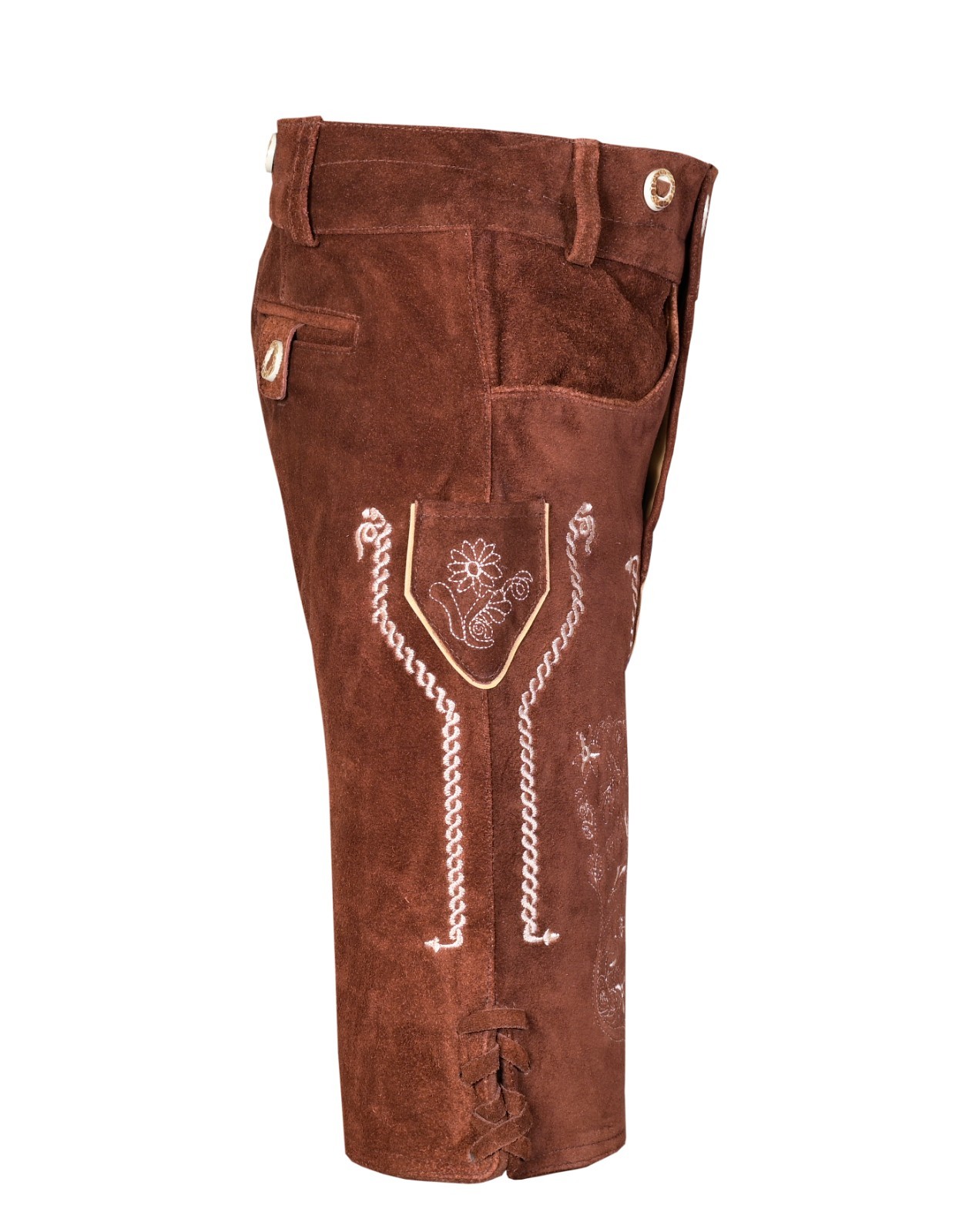 Men Traditional Leather Oktoberfest Lederhosen (Brown, Black, Gold, Med Brown)