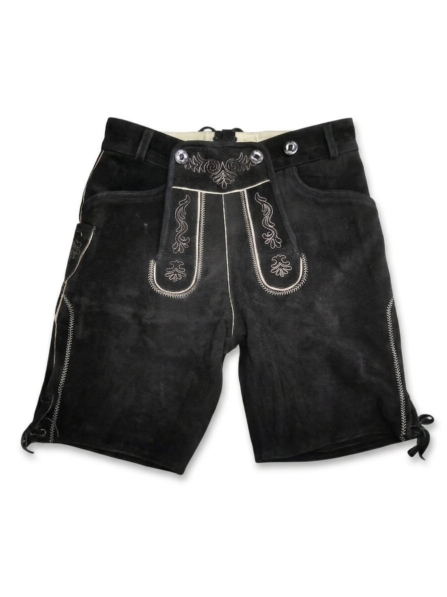 Noble House men’s traditional leather pants with straps suede short New
