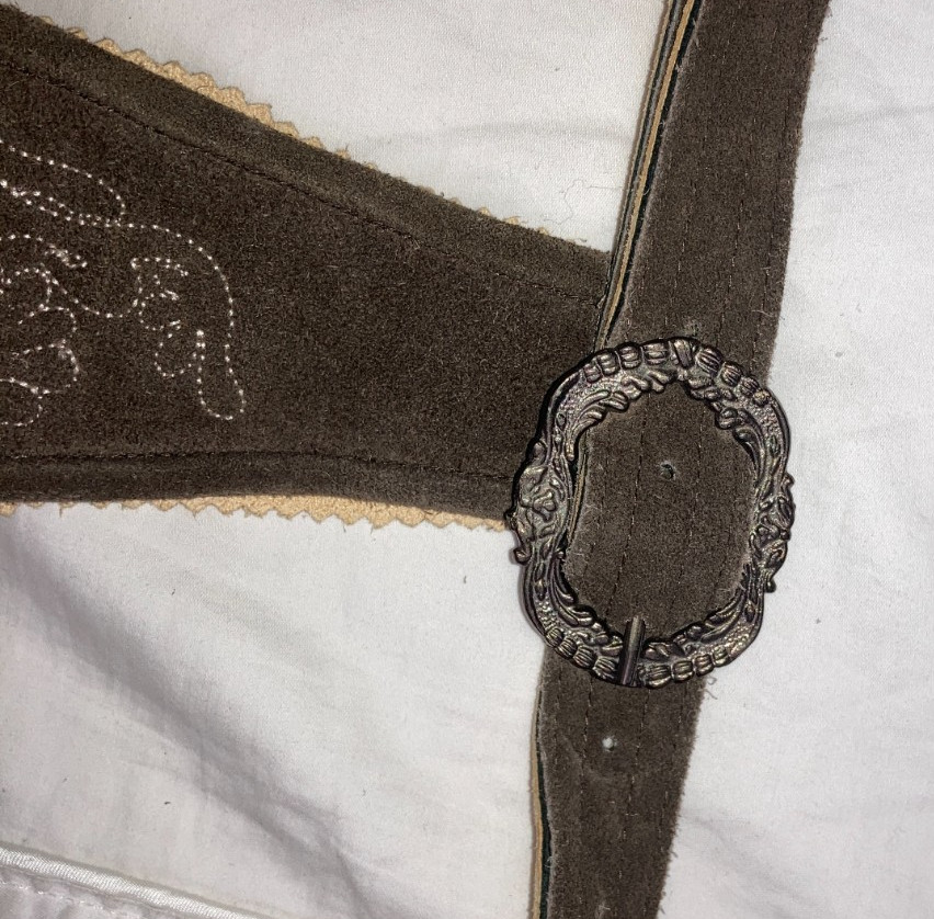 Lederhosen 4U Knee Length Seppl Bundhosen Brown Suede Leather 31 Worn Once!