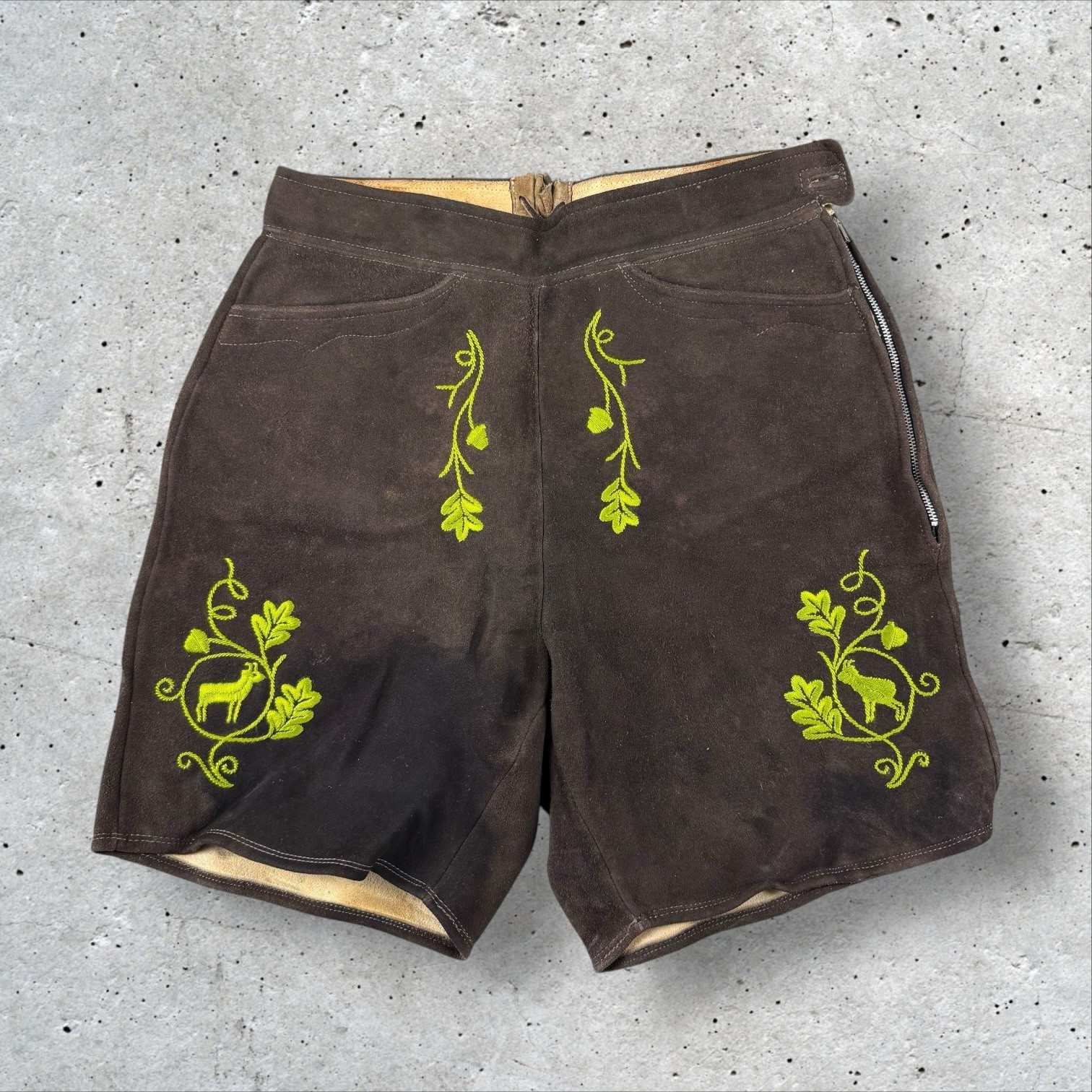 Vintage Authentic Bavarian Deerskin Lederhosen Fits Size 29 Oktoberfest