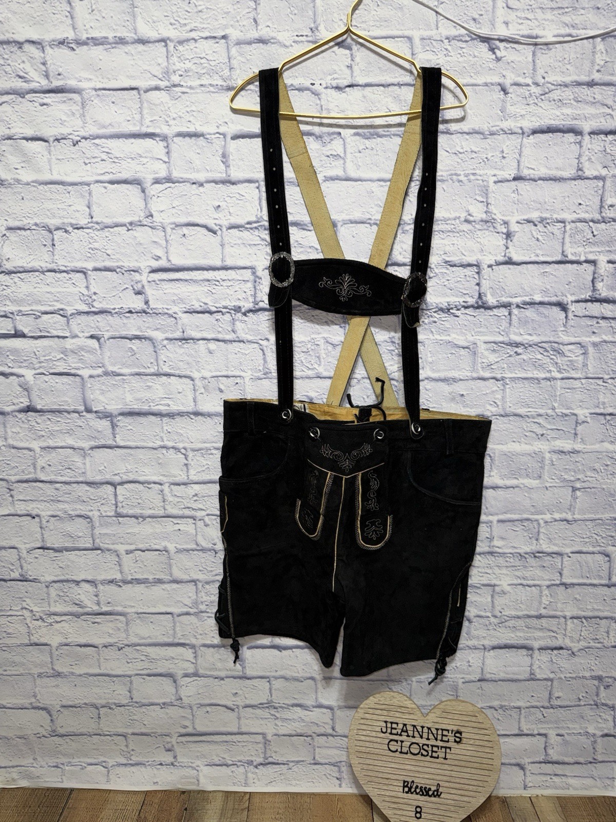 Gaudi Leathers Oktoberfest Costume Traditional German Lederhosen Size 56 Black