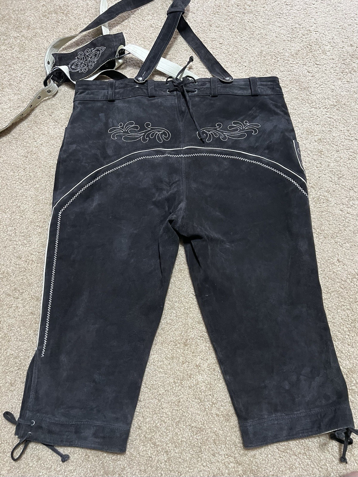 LANDHAUS Bavarian Trachten Oktoberfest Etno Leather 3/4 pants Men’s Sz 52 XL
