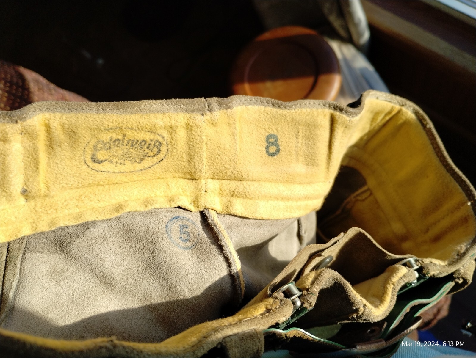 Vintage Child’s Lederhosen Shorts Gray Green Suede Waist 13″ Length 15″