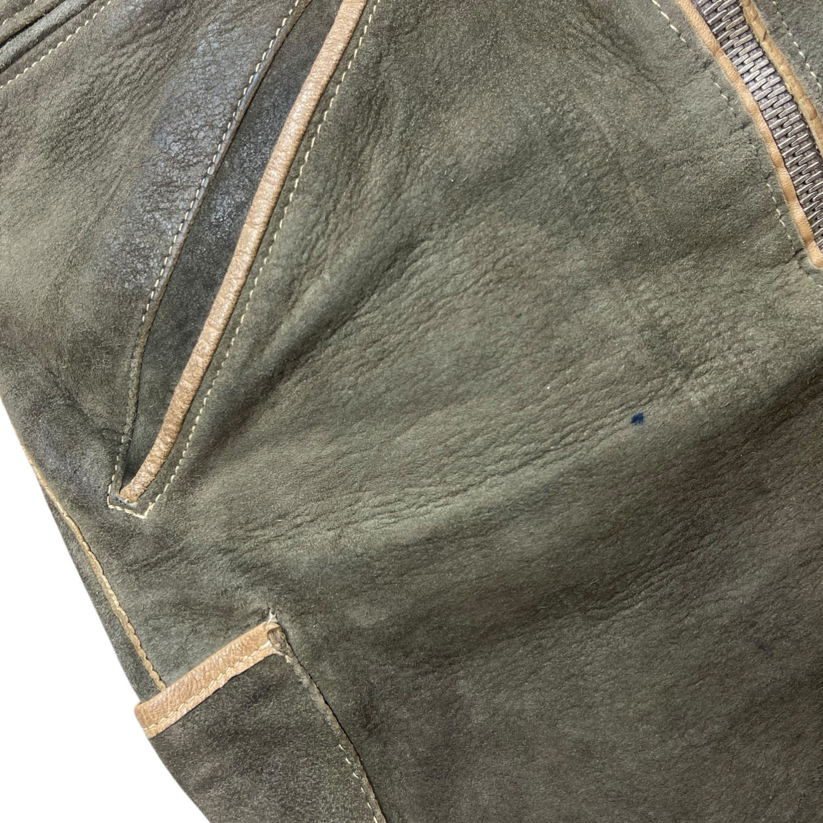 Short leather trousers size M cotton 45 cm vintage double zip old 70s?