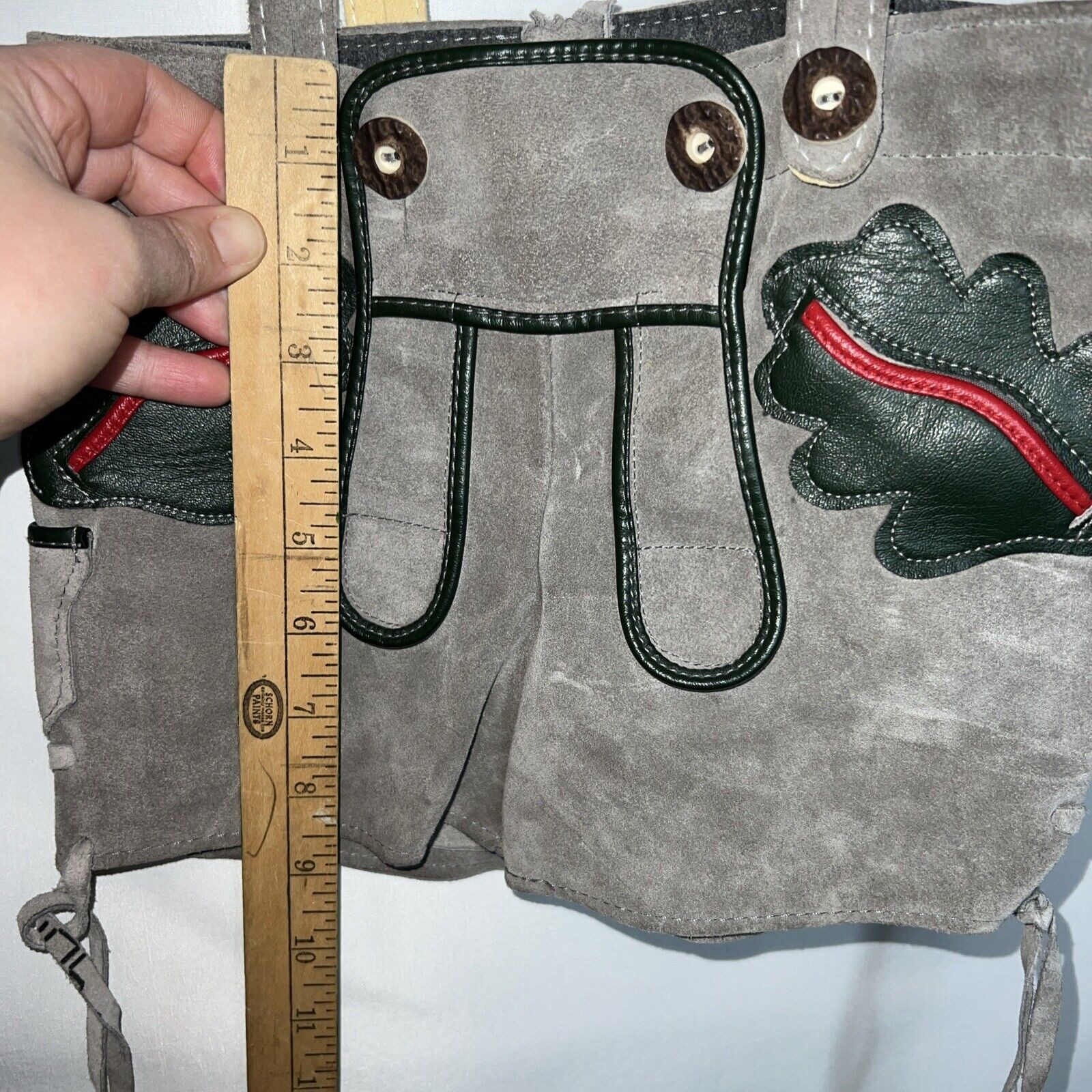 GERMAN LEDERHOSEN Childs Gray LEATHER SUEDE Trousers Oktoberfest Excellent