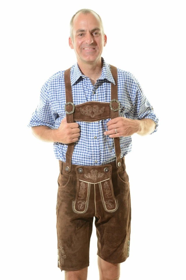 Traditional Bavarian Oktoberfest Lederhosen Antique Leather Tracht Shorts