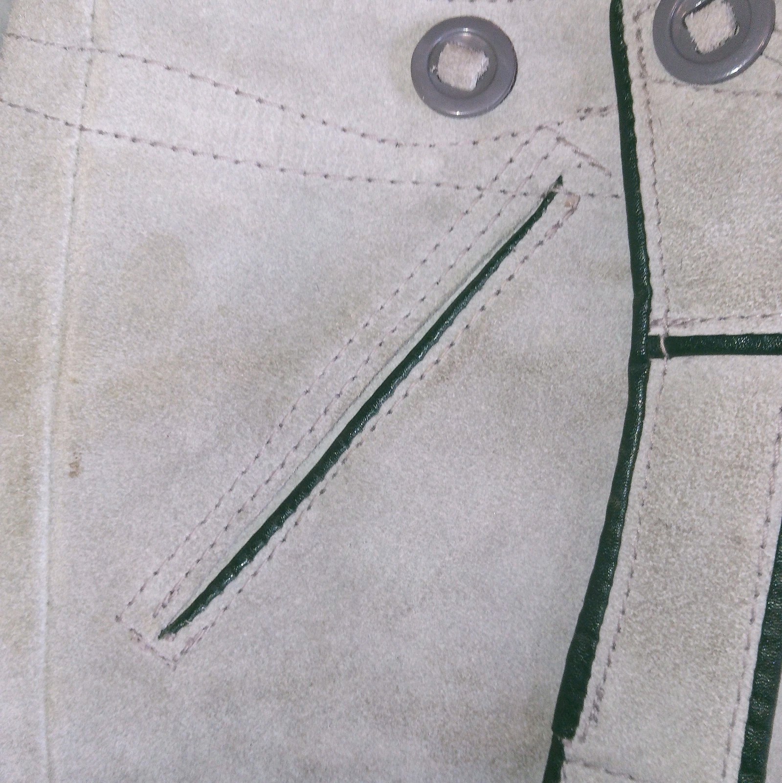 2 Pair Of Childrens Lederhosen Oktoberfest Shorts. Size 26 & 30. Gray & Green Tr