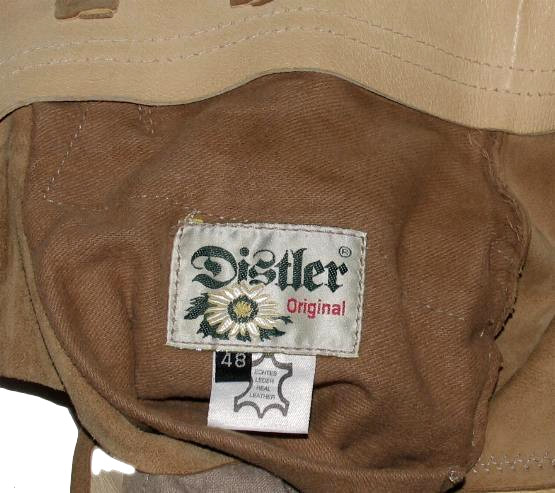 Distler Men’s – Costume/Traditional Costume Kniebund- Leather Pants Beige IN