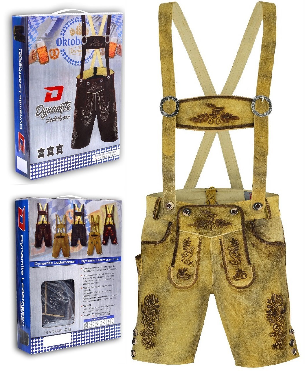 Traditional German Style Shorts Brown Leather Look