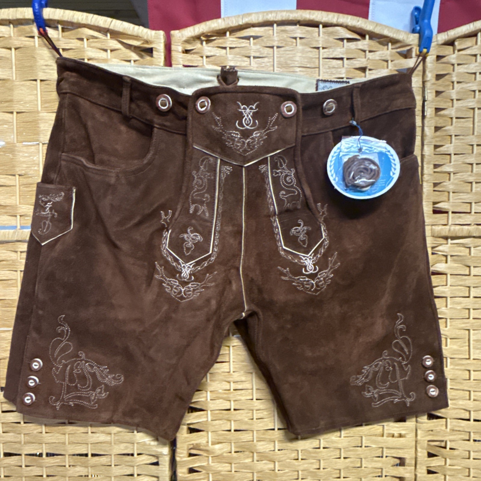 1 Pair Brown Suede Schoneberger Trachten Couture Short Set Lederhosen