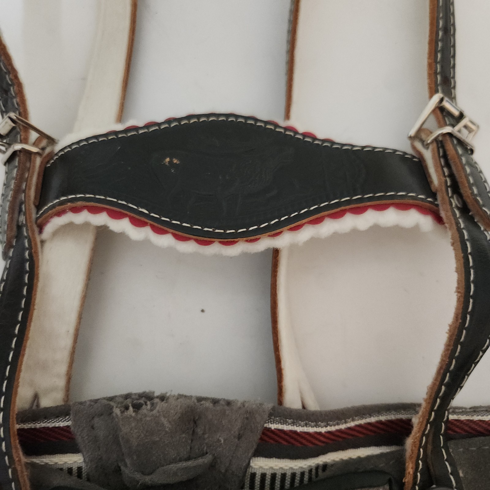 vintage grey suede leather lederhosen shorts for children Germany, Bavarian