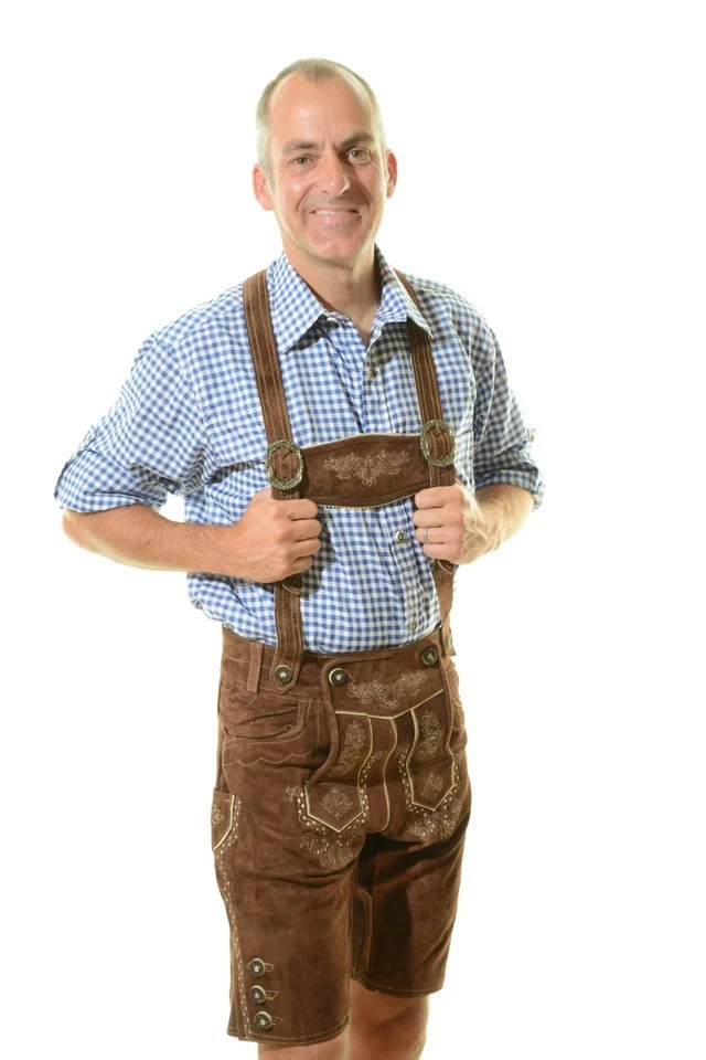 Authentic Bavarian Lederhosen | Handmade Suede Leather Trachten Shorts With Belt