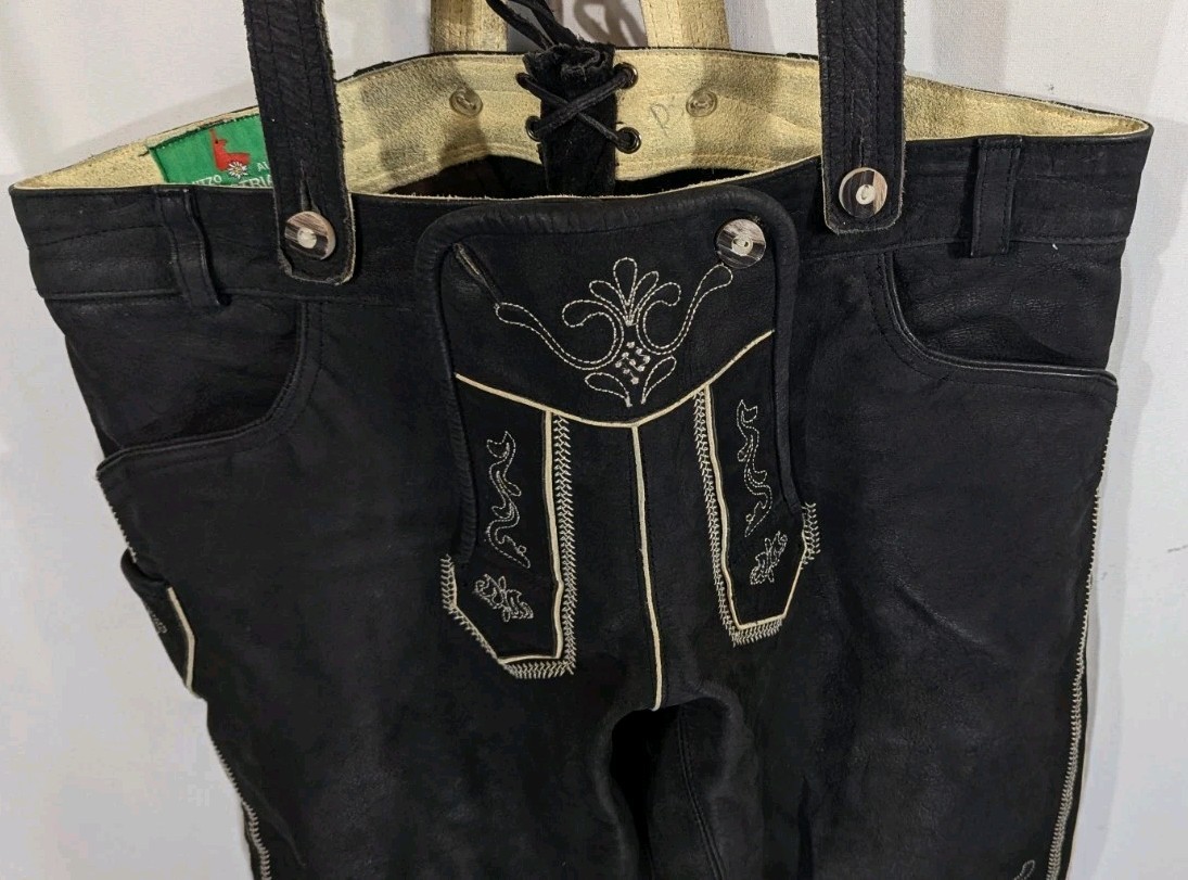 Leather Lederhosen KITZO ALPEN Austria Echtes Mens 40 Brown Oktoberfest 36 w