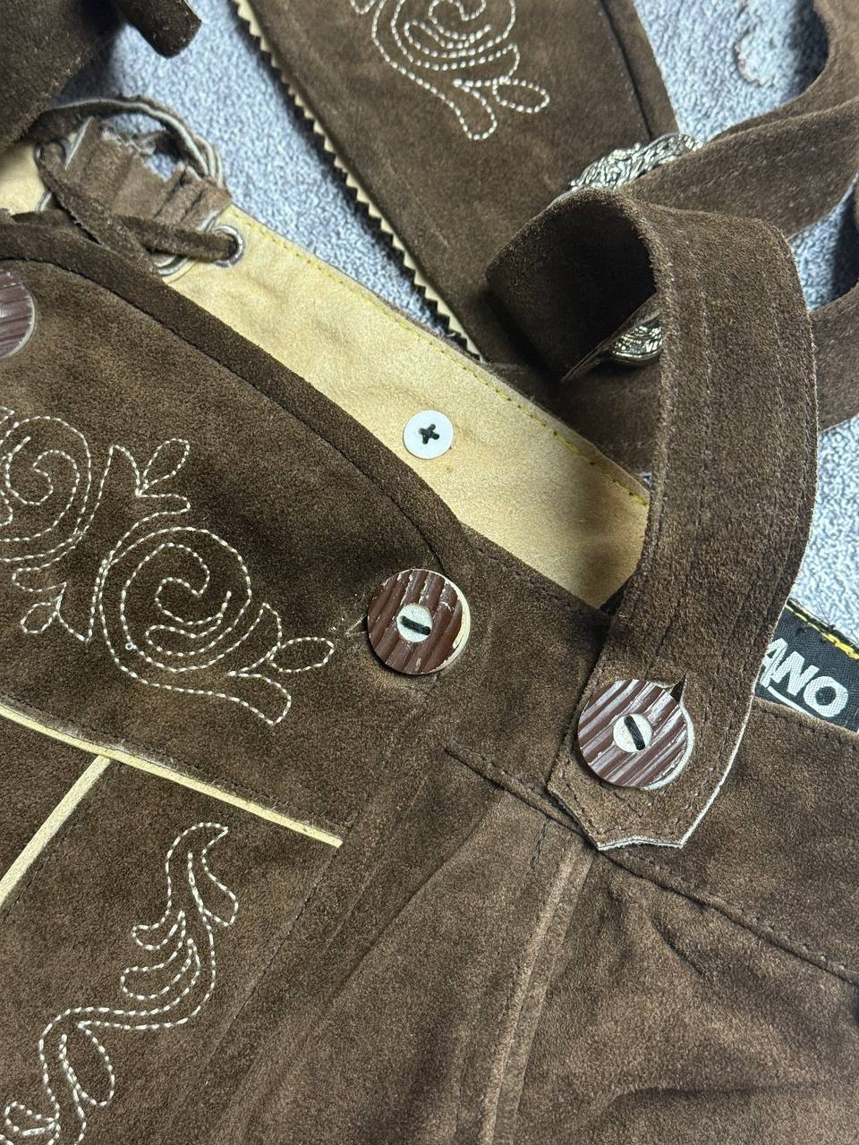 NEW PAULANO VINTAGE OKTOBERFEST DIRNDL TYROL LEATHER BROWN MENS PANTS EU 52