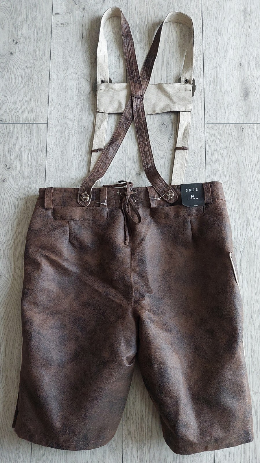 Bavarian lederhosen SMOG, shorts, polyester, size M, new, China