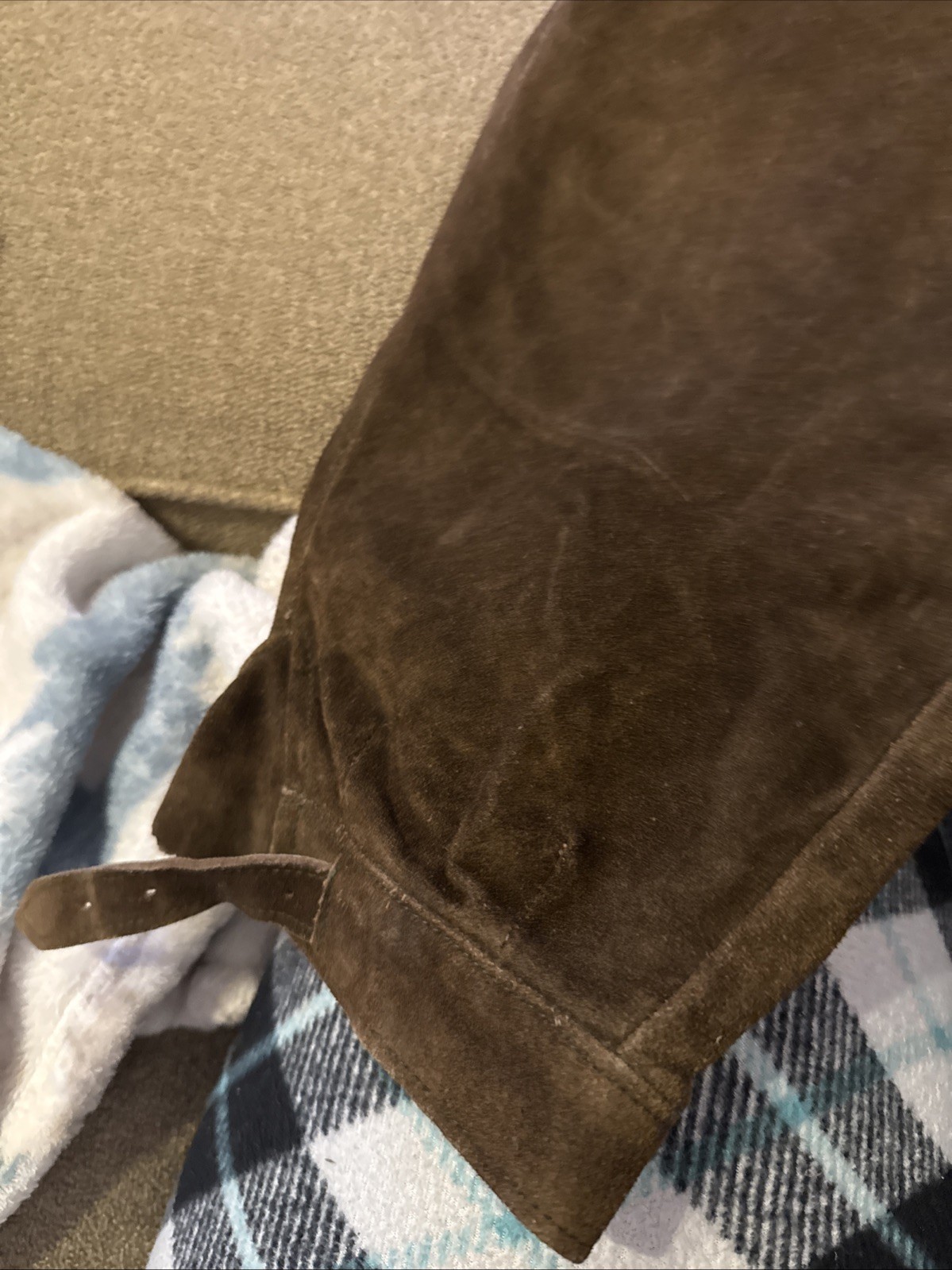 Vintage German Lederhosen Sz 38 THICK Suede Leather Kniebund Shorts (TD)