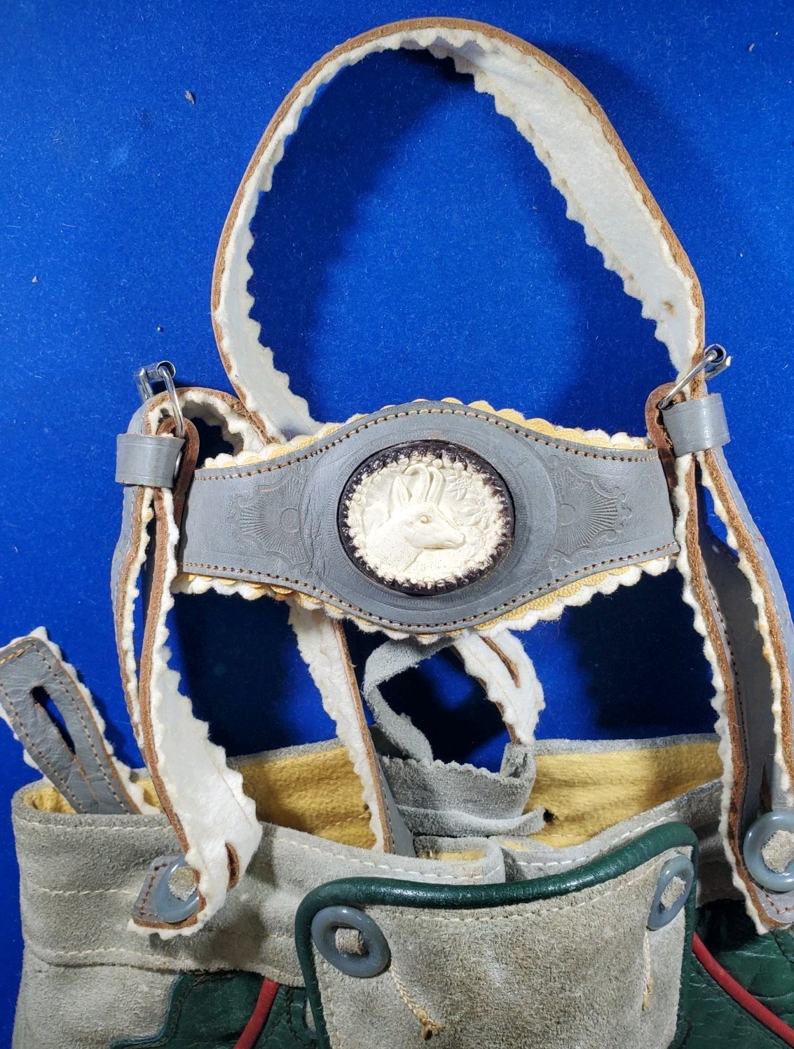 Vintage Boys Lederhosen Bavarian Short All Suede Oktoberfest Authentic Leather