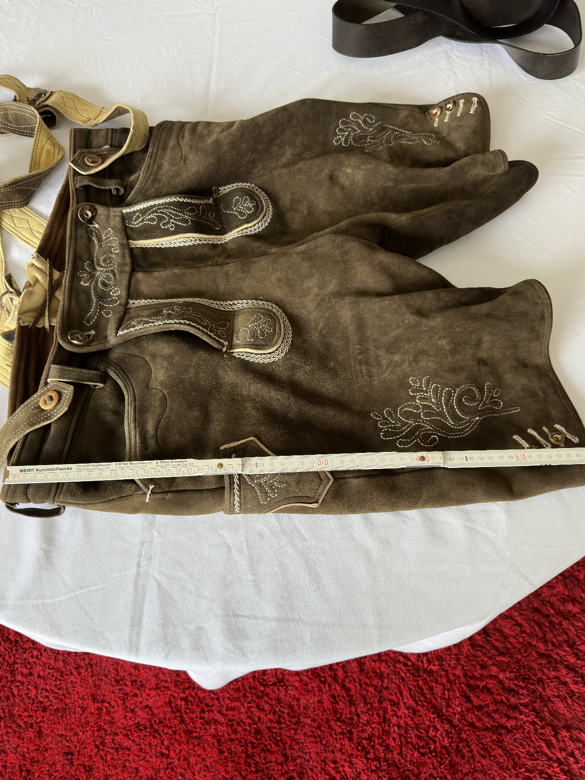 Deerskin Trousers Short Traditional Lederhosen Purest Custom Made Size 56-58 Excellent