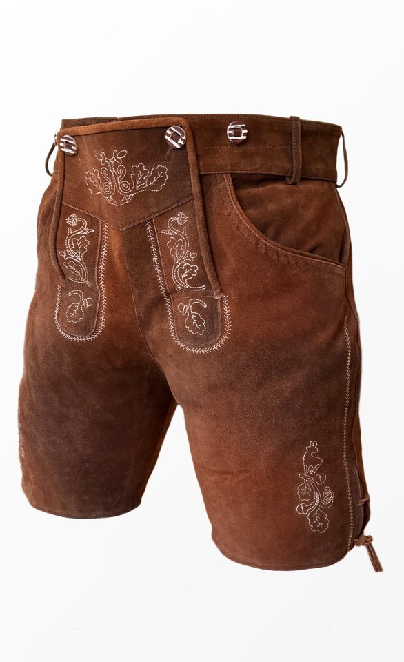 Traditional Lederhosen Men’s Brown with Suspenders Oktoberfest Oktoberfest