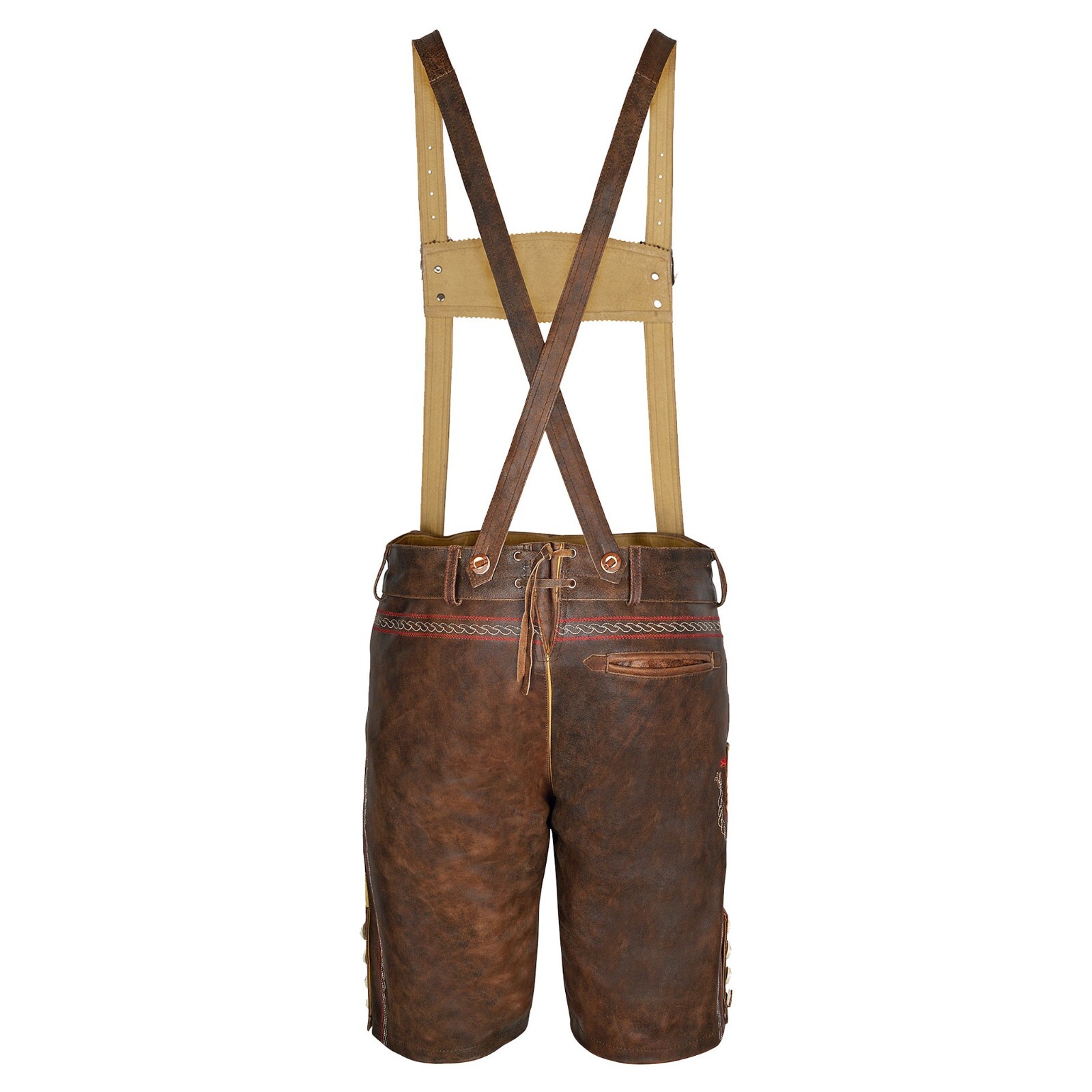 Authentic Lederhosen Antiqued Klose Leather Short Trachten Oktoberfest Costume