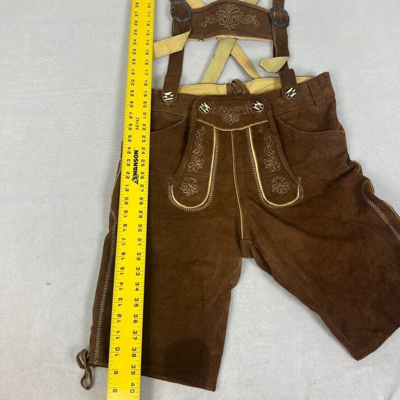 Gaudi Leathers Bavarian Oktoberfest Shorts 48 German Tracht Outfit Dark Brown