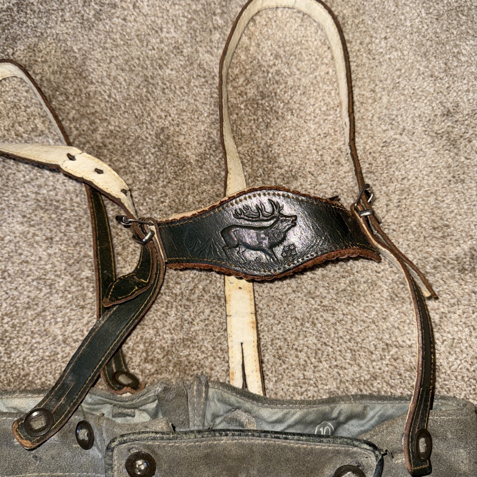 suede And Leather Authentic German Lederhosen Adult 10-VTG