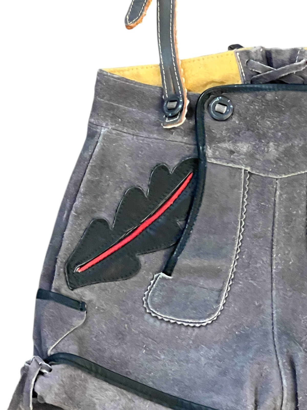 Vintage Suede Lederhosen Shorts Youth German Oktoberfest Bavarian Boy 11” Waist