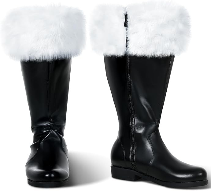 Christmas Santa Claus Boots Men’s Wide Calf Santa Combat Boots Size: 8-9