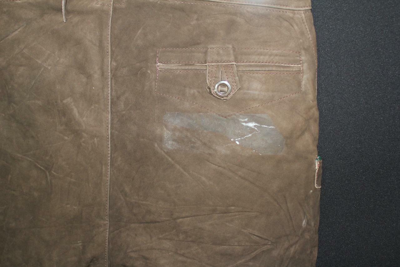 RARE VINTAGE 1960’S BROWN GREEN SUEDE LEDERHOSEN SHORTS SIZE 30″ WAIST