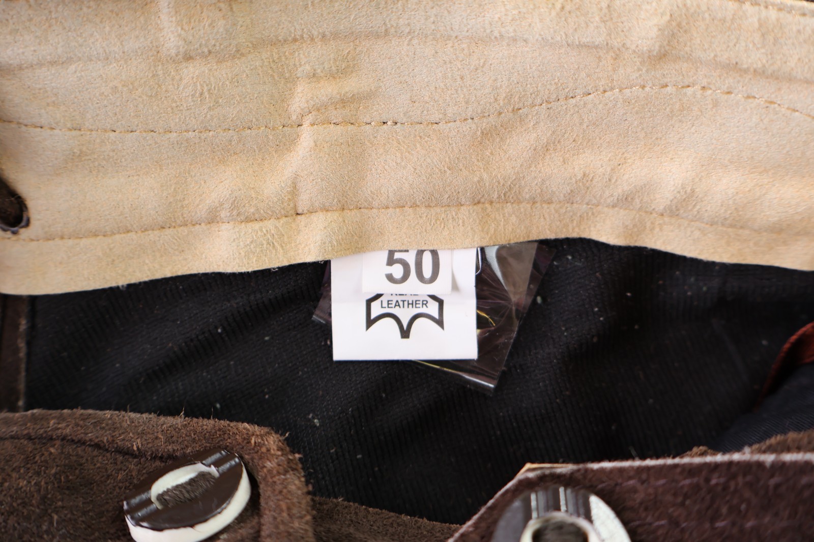 Men’s 50 US 38 Brown Suede Leather Lederhosen Bavarian Embroidered Shorts Pants