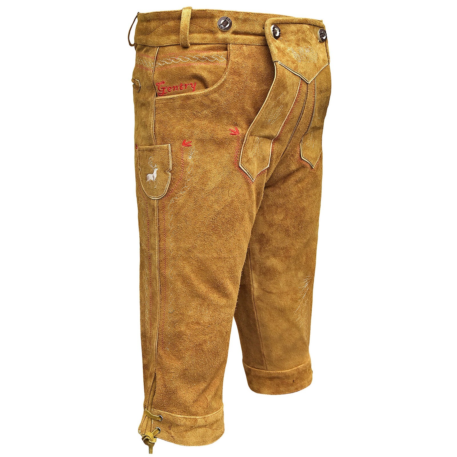 Real Sued Leather Kniebundhosen Men Brown Zimmer German Oktoberfest Outfit